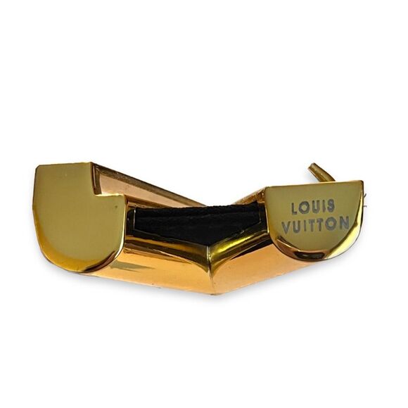Louis Vuitton Black Fabric Belt from Coat - V-Buckle Gold Hardware - Picture 3 of 6